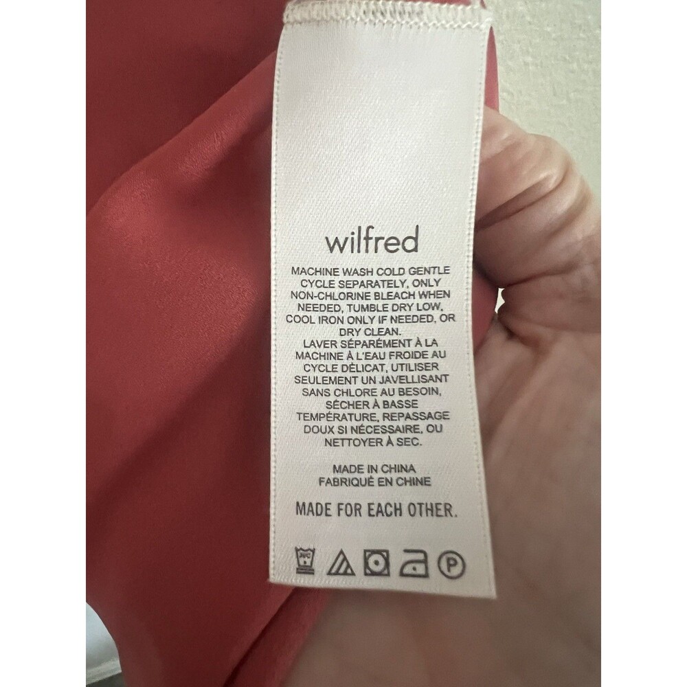 Aritzia Wilfred Fete Dress Size 12 Rosy Red Ruffle Sleeve Mini - Picture 15 of 16